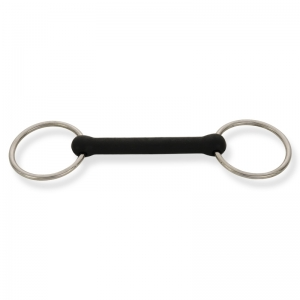 Black Rubber Mullen Mouth Loose Ring Bit