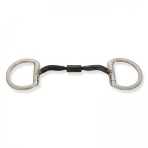D-Ring Snaffle Bit with Curved Black Mouthpiece