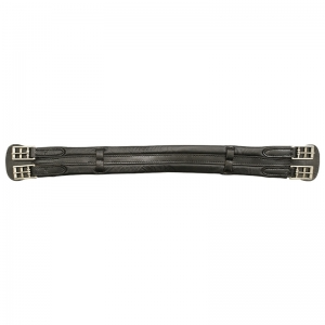Black Leather Padded Long Girth