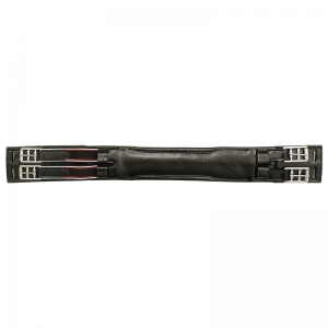 Black Leather Girth with Elastic Ends