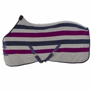 Grey Striped Cooler Rug (Navy and Burgundy Stripes)