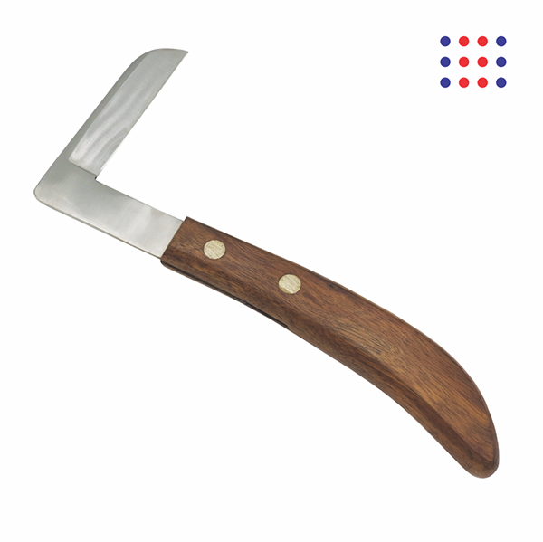 Hoof Knife with Wooden Handle (Flat)