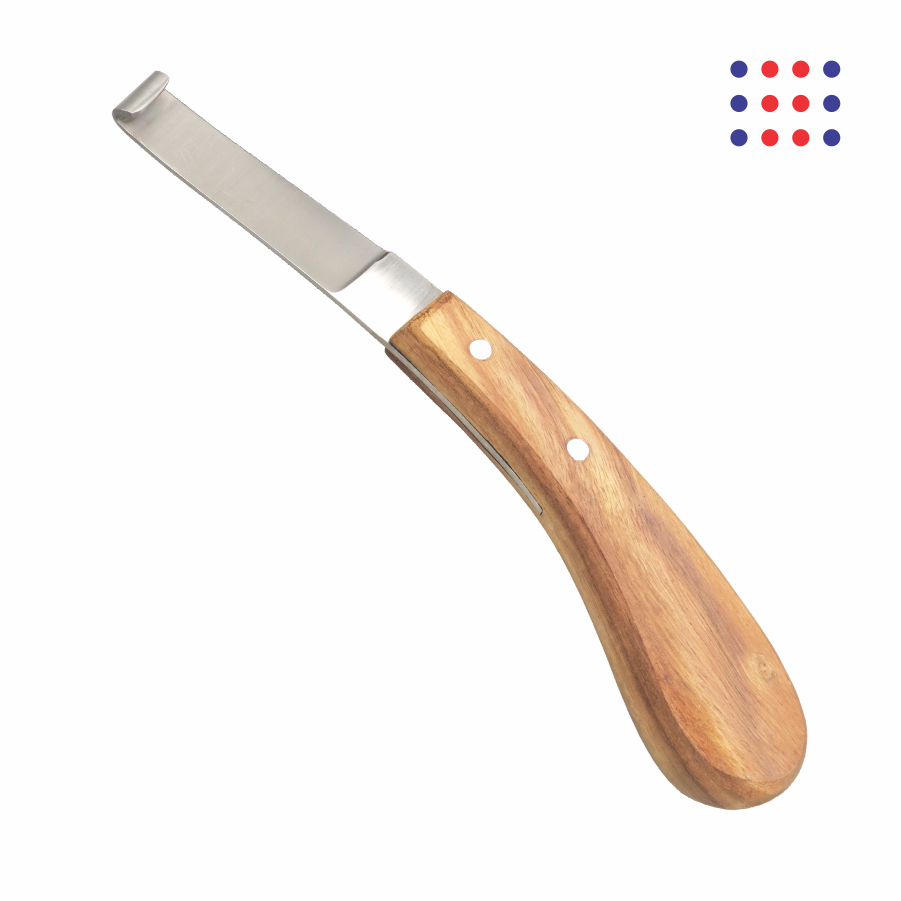 Hoof Knife with Wooden Handle (Right Hand)