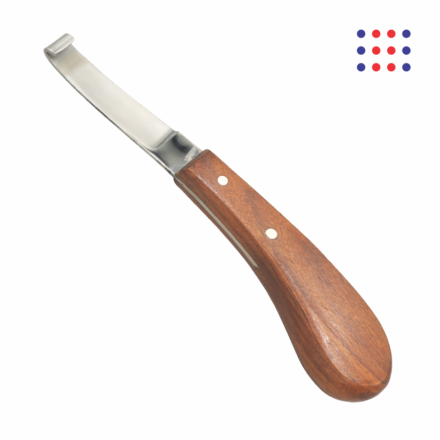 Hoof Knife with Wooden Handle (Left Hand)