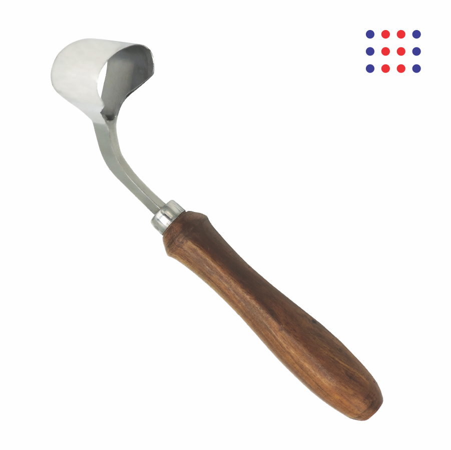 Hoof Scoop Knife with Wooden Handle