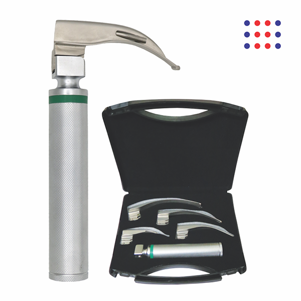 Laryngoscope Set with Multiple Blades in Black Case