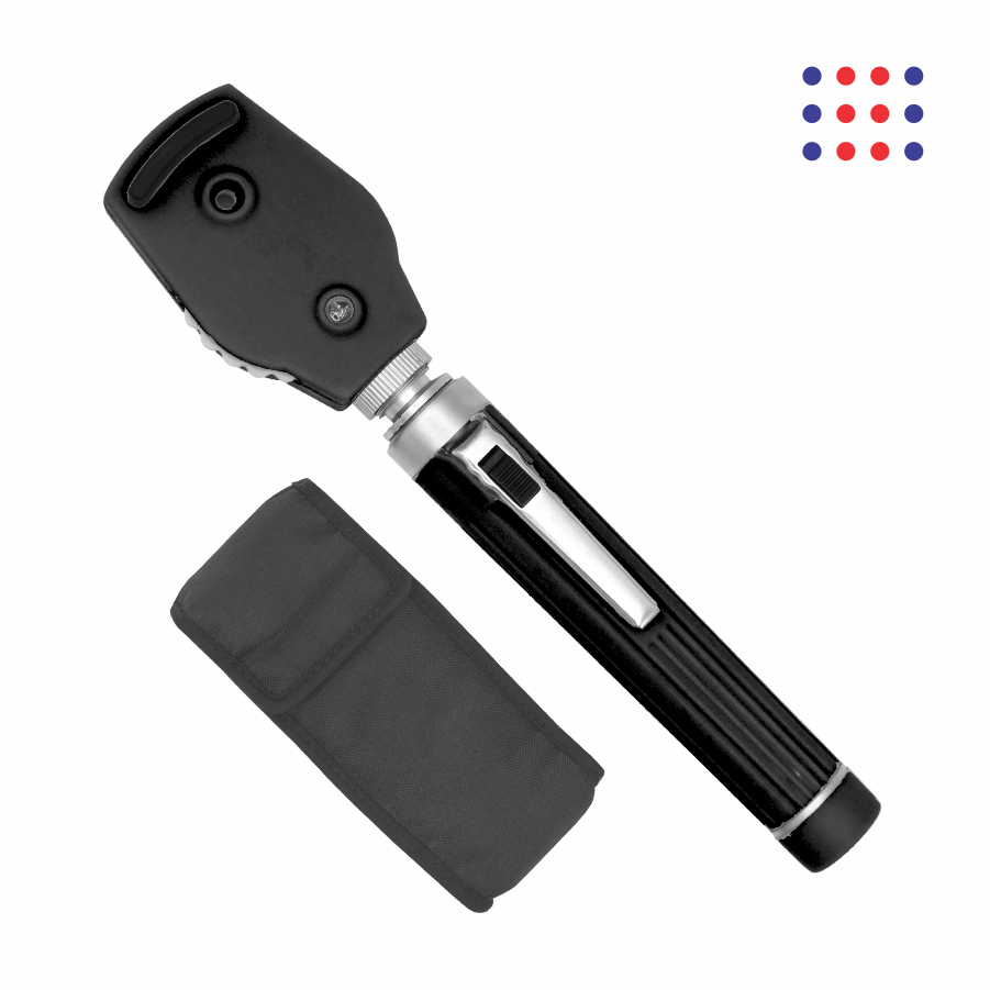 Black Pocket Ophthalmoscope with Pouch