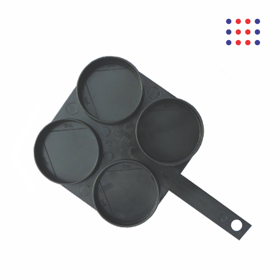 Black Plastic Four-Cup Milk Strip Plate